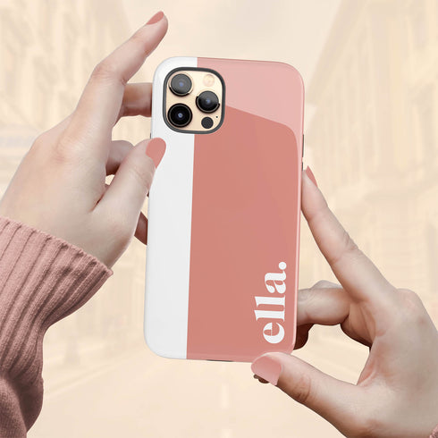 Elegant Striped Custom Serif Name iPhone Case